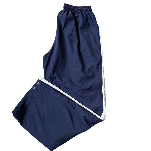 Nike Team Mens XXLT Navy Blue Athletic Track Pants White Side Stripe Windbreaker - Picture 3 of 13